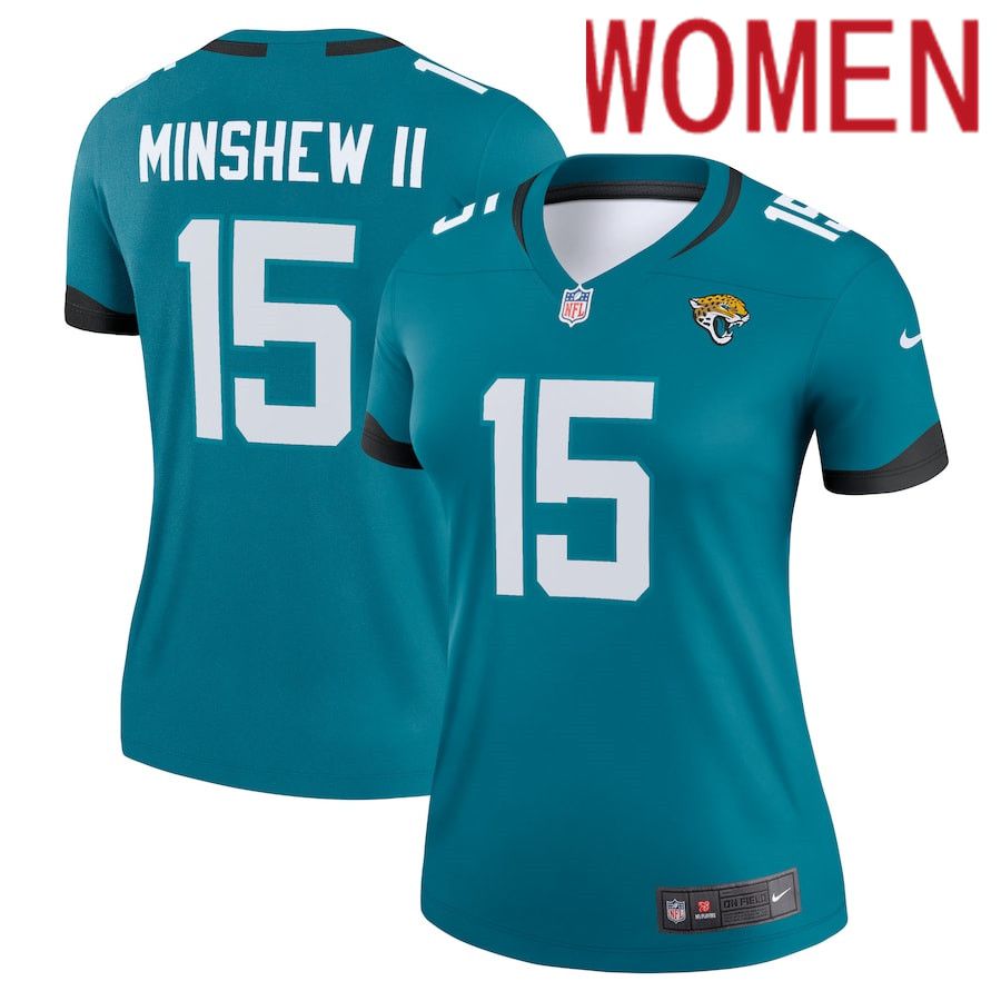 Women Jacksonville Jaguars 15 Gardner Minshew II Nike Green Legend NFL Jersey